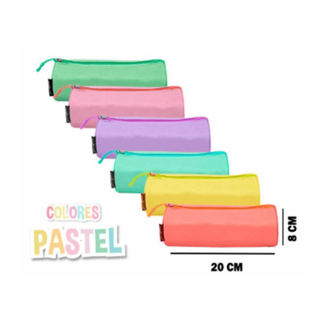 Estuche redondo pastel